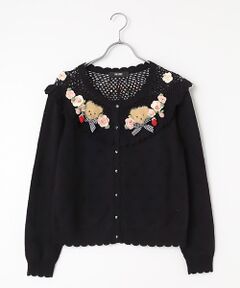 PINK HOUSE / ピンクハウス カーディガン・ボレロ | テディ＆ローズモチーフヨークニットカーディガン
