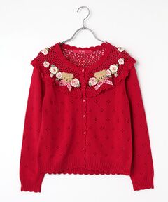 PINK HOUSE / ピンクハウス カーディガン・ボレロ | テディ＆ローズモチーフヨークニットカーディガン