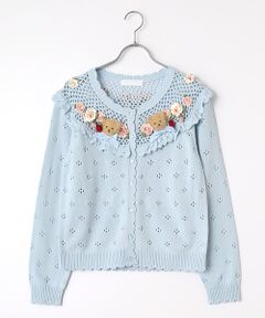 PINK HOUSE / ピンクハウス カーディガン・ボレロ | テディ＆ローズモチーフヨークニットカーディガン