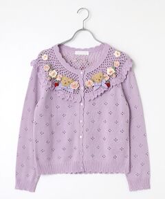 PINK HOUSE / ピンクハウス カーディガン・ボレロ | テディ＆ローズモチーフヨークニットカーディガン