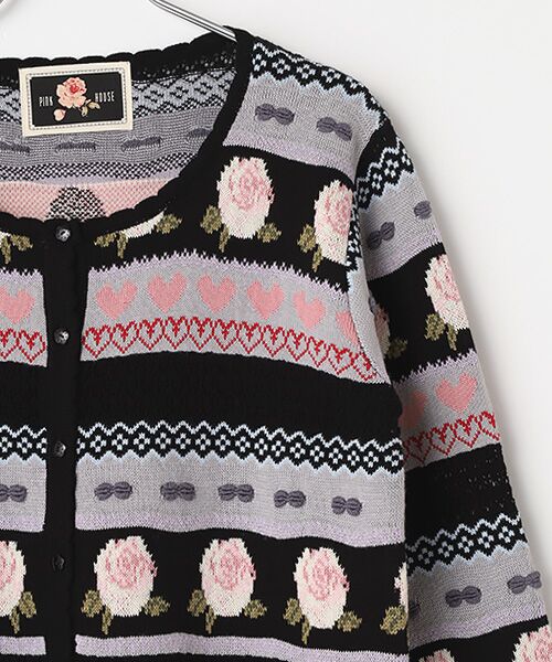 PINK HOUSE / ピンクハウス カーディガン・ボレロ | テディ＆ローズジャガードニットカーディガン | 詳細2