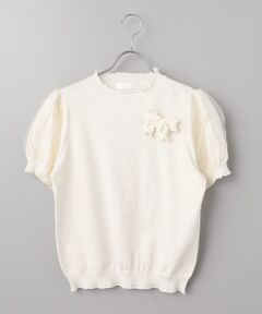 PINK HOUSE / ピンクハウス ニット・セーター | チュール使いパフスリーブニット