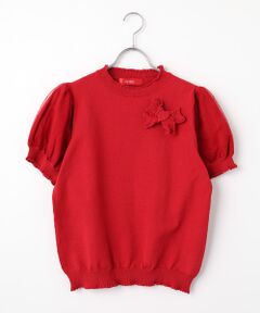 PINK HOUSE / ピンクハウス ニット・セーター | チュール使いパフスリーブニット