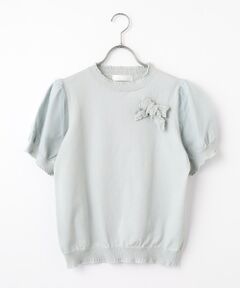 PINK HOUSE / ピンクハウス ニット・セーター | チュール使いパフスリーブニット