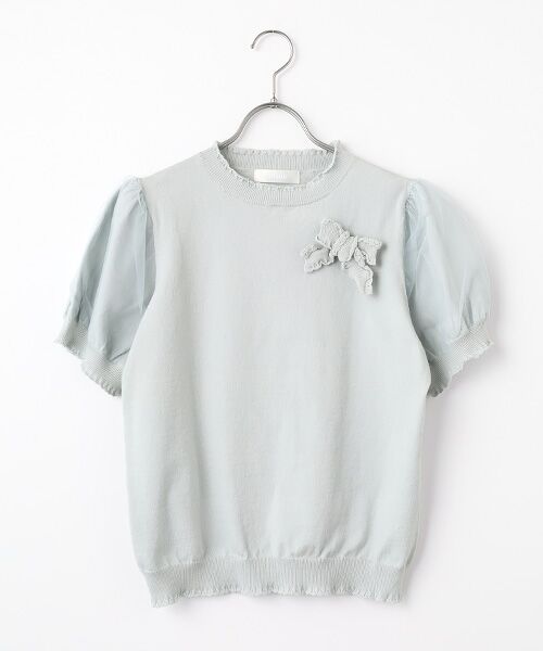 PINK HOUSE / ピンクハウス ニット・セーター | チュール使いパフスリーブニット（ソライロ）