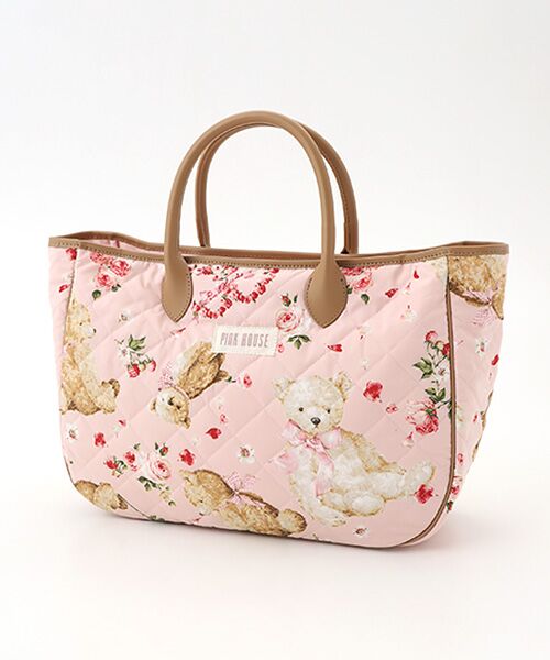 PINK HOUSE / ピンクハウス トートバッグ | テディローズプリントキルティングバッグ（苺ミルク）