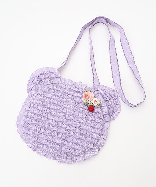 PINK HOUSE / ピンクハウス ショルダーバッグ | テディシルエットフリルポシェット（ラベンダー）