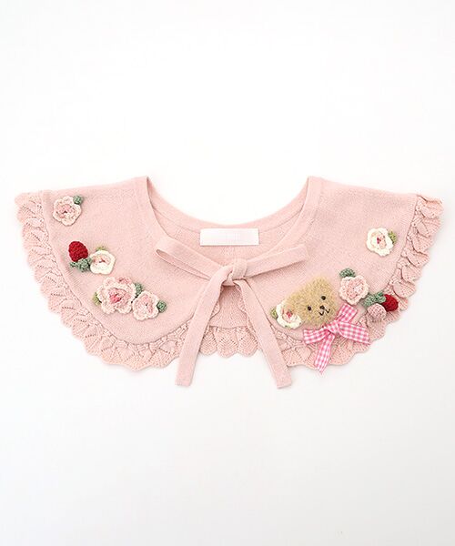 PINK HOUSE / ピンクハウス その他小物 | テディ＆ローズモチーフ付きティペット（苺ミルク）