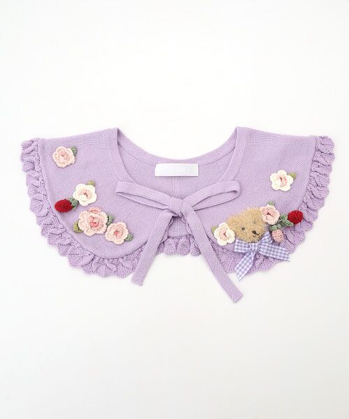 PINK HOUSE / ピンクハウス その他小物 | テディ＆ローズモチーフ付きティペット（ラベンダー）