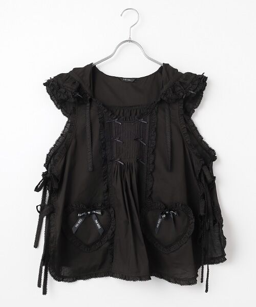 PINK HOUSE / ピンクハウス その他トップス | フード付きローンタブリエ（クロ）