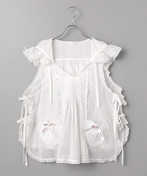 PINK HOUSE / ピンクハウス その他トップス | フード付きローンタブリエ（シロ）