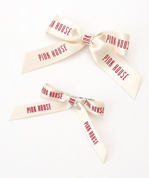 PINK HOUSE / ピンクハウス ブローチ・コサージュ | ロゴリボンミニブローチセット（キナリ）