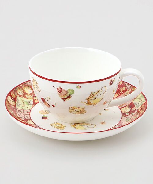 PINK HOUSE / ピンクハウス 食器 | 【PINK HOUSE LIFE STYLE】PH Tea Party 柄 カップ＆ソーサ―（アカ系）