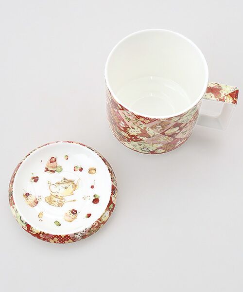 PINK HOUSE / ピンクハウス グラス・マグカップ | 【PINK HOUSE LIFE STYLE】PH Tea Party 柄 上蓋付きマグカップ | 詳細1