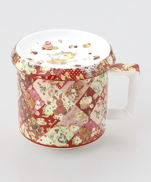 PINK HOUSE / ピンクハウス グラス・マグカップ | 【PINK HOUSE LIFE STYLE】PH Tea Party 柄 上蓋付きマグカップ（アカ系）