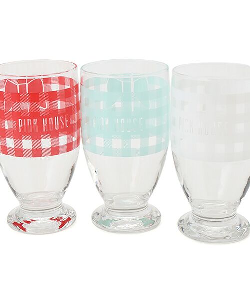 PINK HOUSE / ピンクハウス グラス・マグカップ | 【PINK HOUSE LIFE STYLE】ギンガムロゴグラスセット | 詳細2