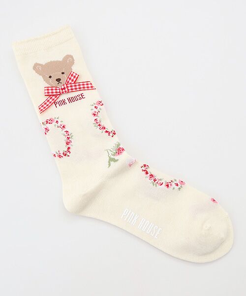 PINK HOUSE / ピンクハウス ソックス | テディローズモチーフソックス（アイボリー）