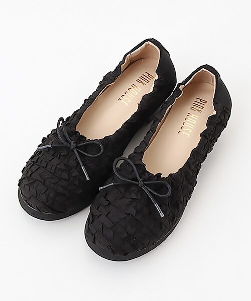 PINK HOUSE / ピンクハウス バレエシューズ | フリル使いバレエシューズ（クロ）