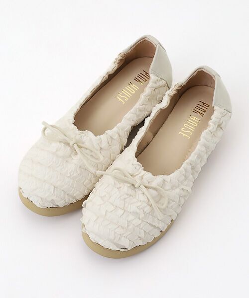PINK HOUSE / ピンクハウス バレエシューズ | フリル使いバレエシューズ（アイボリー）