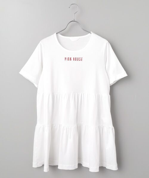 PINK HOUSE / ピンクハウス チュニック | ロゴプリントチュニックカットソー（アイボリー）