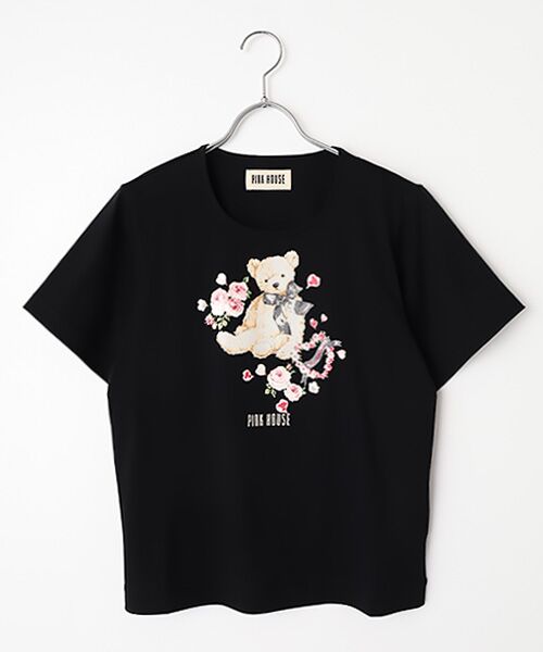 PINK HOUSE / ピンクハウス カットソー | テディローズプリントカットソー（クロ）