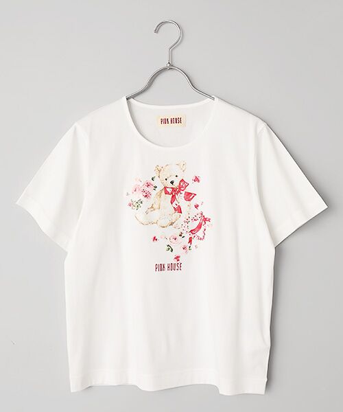 PINK HOUSE / ピンクハウス カットソー | テディローズプリントカットソー（アイボリー）