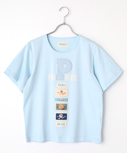 PINK HOUSE / ピンクハウス カットソー | Pロゴアップリケ＆ネームワッペン使いカットソー（ソライロ）