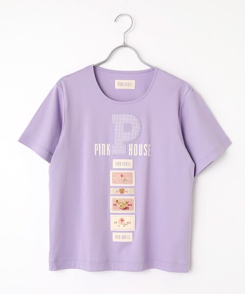 PINK HOUSE / ピンクハウス カットソー | Pロゴアップリケ＆ネームワッペン使いカットソー（ラベンダー）