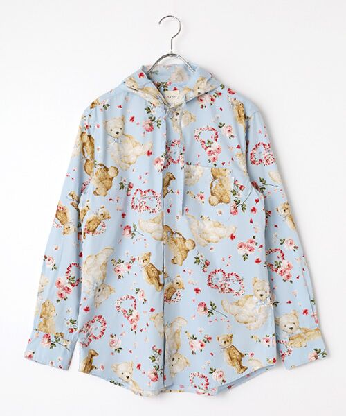 PINK HOUSE / ピンクハウス シャツ・ブラウス | テディローズプリントフードブラウス（ソライロ）
