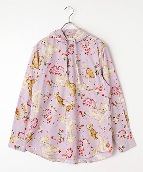 PINK HOUSE / ピンクハウス シャツ・ブラウス | テディローズプリントフードブラウス（ラベンダー）