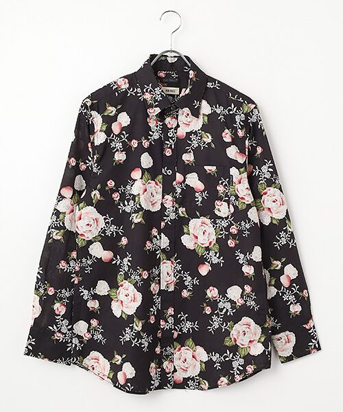 PINK HOUSE / ピンクハウス シャツ・ブラウス | ポワン・ド・ローズプリントシャツブラウス（クロ）