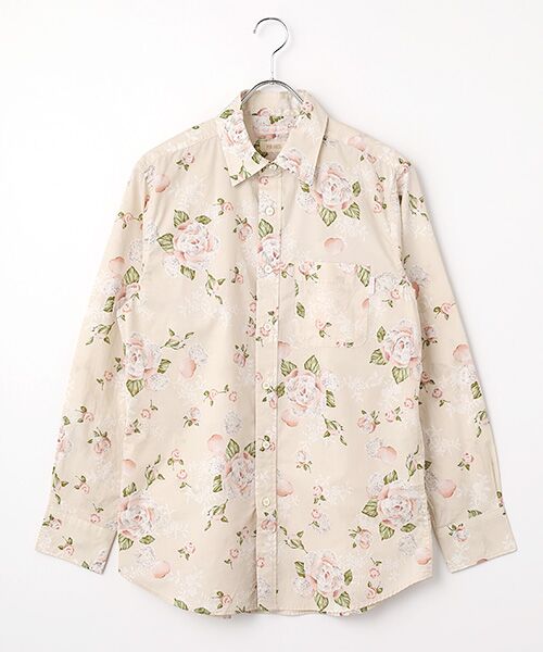 PINK HOUSE / ピンクハウス シャツ・ブラウス | ポワン・ド・ローズプリントシャツブラウス（キナリ）