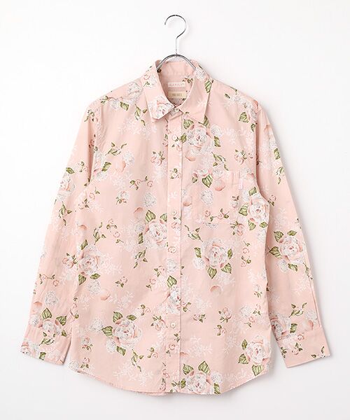 PINK HOUSE / ピンクハウス シャツ・ブラウス | ポワン・ド・ローズプリントシャツブラウス（ペールピンク）
