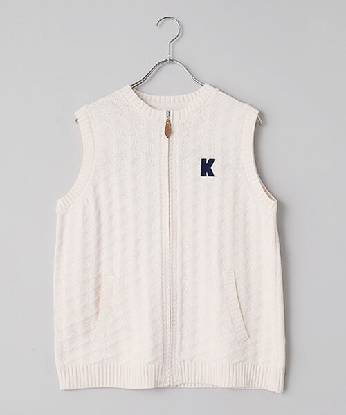 PINK HOUSE / ピンクハウス ベスト | Kロゴ刺繍ニットベスト（キナリ）