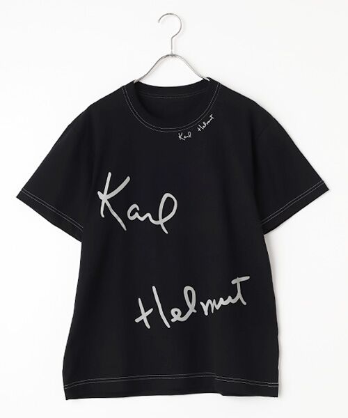 PINK HOUSE / ピンクハウス Tシャツ | ビックロゴプリントTシャツ（クロ）