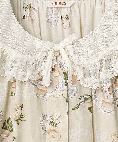 PINK HOUSE / ピンクハウス ロング・マキシ丈ワンピース | ポワン・ド・ローズプリントミディワンピース | 詳細2