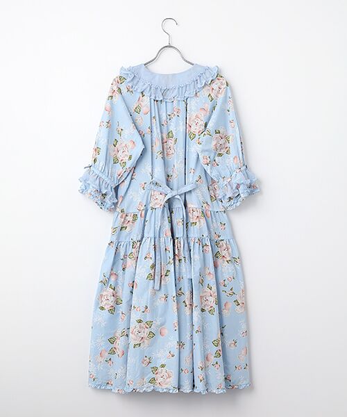 PINK HOUSE / ピンクハウス ロング・マキシ丈ワンピース | ポワン・ド・ローズプリントミディワンピース | 詳細4