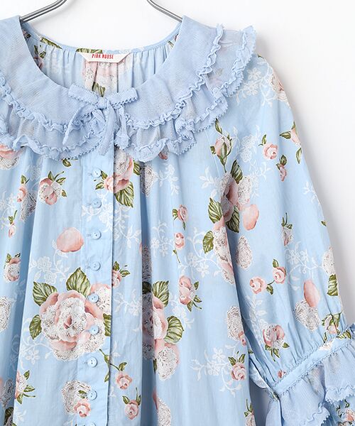 PINK HOUSE / ピンクハウス ロング・マキシ丈ワンピース | ポワン・ド・ローズプリントミディワンピース | 詳細5