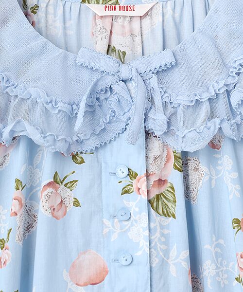 PINK HOUSE / ピンクハウス ロング・マキシ丈ワンピース | ポワン・ド・ローズプリントミディワンピース | 詳細8