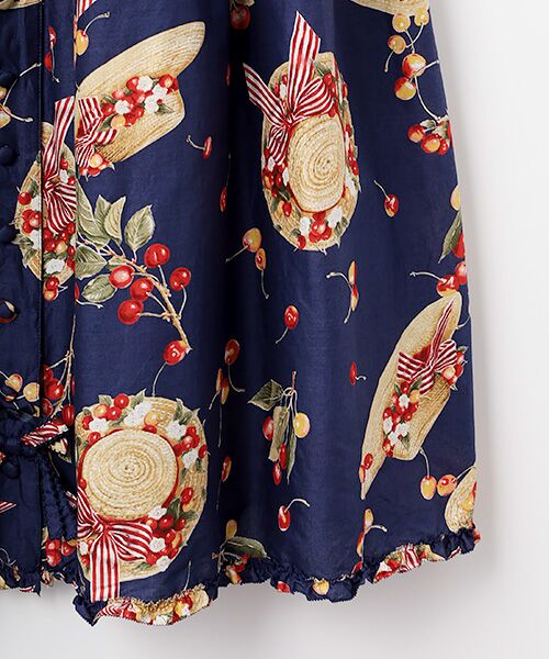 PINK HOUSE / ピンクハウス ロング・マキシ丈ワンピース | さくらんぼの日曜日プリントノースリーブワンピース | 詳細8