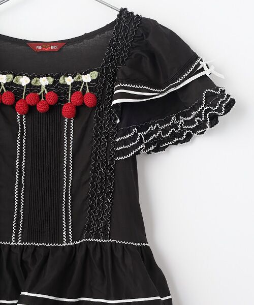 PINK HOUSE / ピンクハウス ロング・マキシ丈ワンピース | チェリーモチーフ使いフリルワンピース | 詳細2