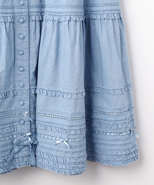 PINK HOUSE / ピンクハウス ロング・マキシ丈ワンピース | ミニリボンいっぱいティアードワンピース | 詳細9