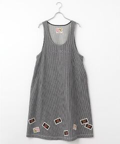 PINK HOUSE / ピンクハウス ロング・マキシ丈ワンピース | ネームワッペンいっぱいヒッコリージャンパースカート