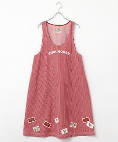 PINK HOUSE / ピンクハウス ロング・マキシ丈ワンピース | ネームワッペンいっぱいヒッコリージャンパースカート