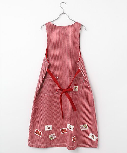 PINK HOUSE / ピンクハウス ロング・マキシ丈ワンピース | ネームワッペンいっぱいヒッコリージャンパースカート | 詳細2