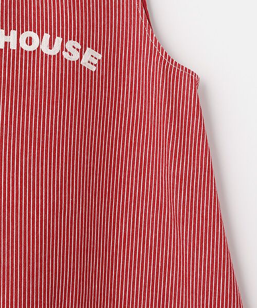 PINK HOUSE / ピンクハウス ロング・マキシ丈ワンピース | ネームワッペンいっぱいヒッコリージャンパースカート | 詳細4