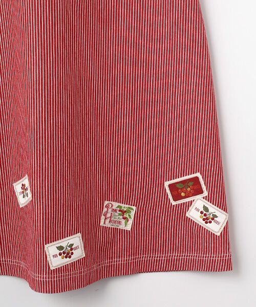 PINK HOUSE / ピンクハウス ロング・マキシ丈ワンピース | ネームワッペンいっぱいヒッコリージャンパースカート | 詳細5