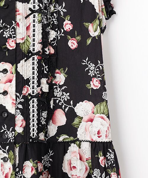 PINK HOUSE / ピンクハウス ロング・マキシ丈ワンピース | ポワン・ド・ローズプリントノースリーブワンピース | 詳細3