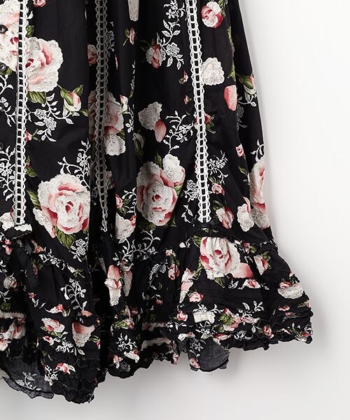 PINK HOUSE / ピンクハウス ロング・マキシ丈ワンピース | ポワン・ド・ローズプリントノースリーブワンピース | 詳細4