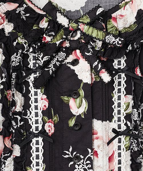 PINK HOUSE / ピンクハウス ロング・マキシ丈ワンピース | ポワン・ド・ローズプリントノースリーブワンピース | 詳細5